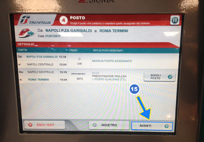Неаполь как купить билет на поезд в автомате шаг 10