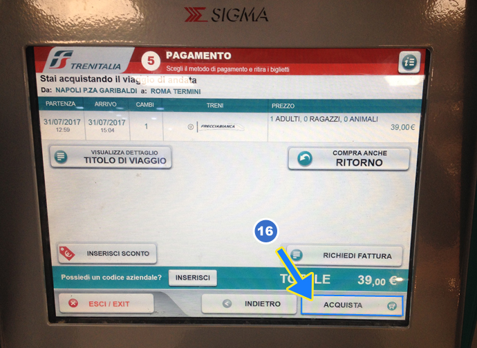 Неаполь как купить билет на поезд в автомате шаг 11