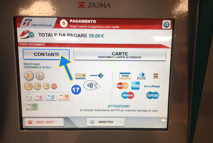 Неаполь как купить билет на поезд в автомате шаг 12